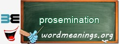 WordMeaning blackboard for prosemination